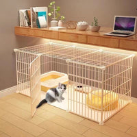 猫笼子家用室内超大自由空间带厕所一体幼猫专用猫咪两层猫屋别墅 黑猫城堡-【大空间可养多猫】 豪华款-【精装款+吊床+猫碗+猫窝】
