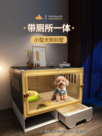 宠物小狗笼子小型犬带厕所分离狗窝豪华别墅一室一厅一卫厕所一体