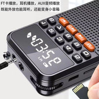 收音机2025新款老人专用多功能蓝牙小音响插卡播放器大音量手电灯