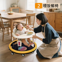 婴儿童宝宝学步车静音调高低档折叠防侧翻o型腿坐推多功能八轮车