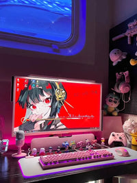 AOC白色IPS显示器曲面游戏电竞2K粉色屏幕电脑27/32英寸 Q27G2S/D