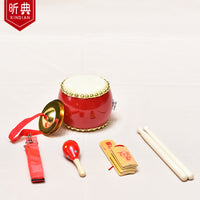 5/6/7/8/9/10寸牛皮鼓儿童玩具鼓打击乐器敲打鼓手敲鼓幼儿园小鼓 6寸鼓+鼓棒+沙锤+快板+背带