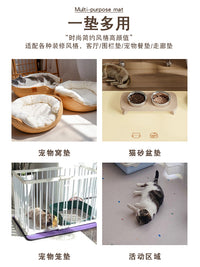 宠物地垫pvc防水防尿专用喂养猫咪餐垫狗狗笼子睡垫隔凉免洗地毯 Y海洋碎冰【一抹净】 100cm*120cm