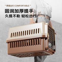 宠物航空箱狗狗托运箱猫咪外出猫笼子中小型犬便携车载专用狗笼子 宠物航空箱 炭黑色【送隔尿板+挂碗】带提手 三号航空箱（适合40斤内宠物）