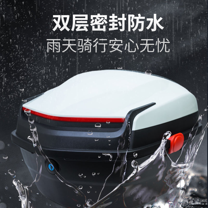 电动车后备箱通用加厚大容量防抖电瓶车尾箱踏板摩托车工具箱雅迪 101灰色