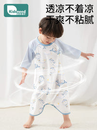 宝宝睡衣纯棉a类夏季薄款连体男女童小月龄睡袋婴幼儿四季通用