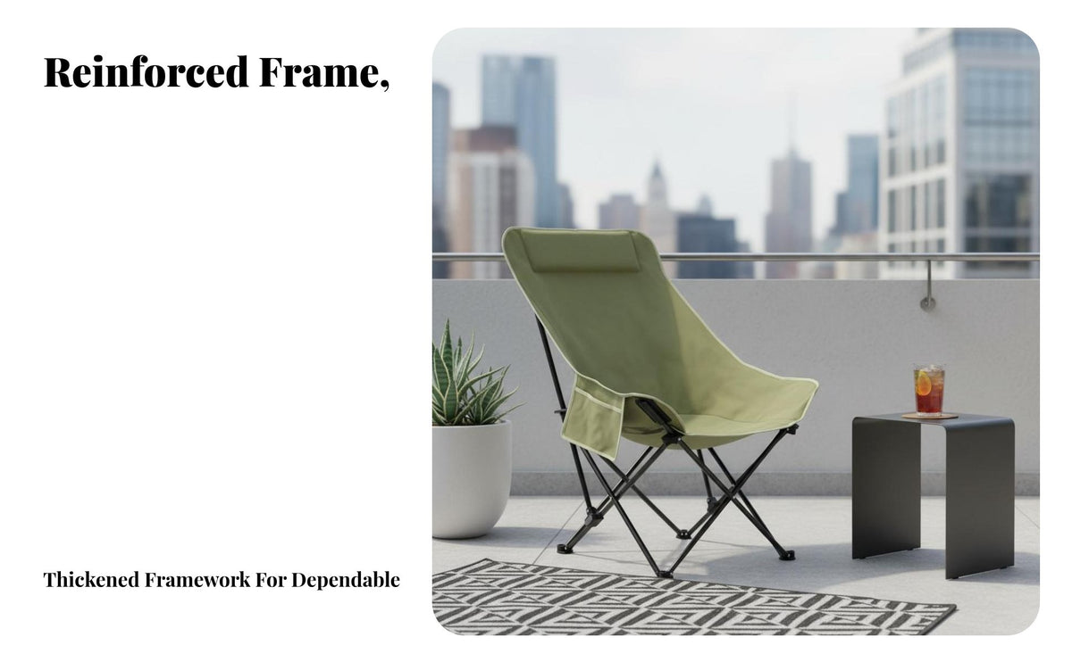 Adjustable Reclining Moon Chair with Footrest Folding Design Padded Moon Chair Highspine stability Portable Seating sturdy Duty for Campers, Beachoutdoor enthusiastsers, Spectators, Camping, Beach, Outdoors, spineyard