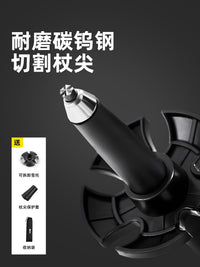 探险者登山杖手杖碳纤维超轻折叠伸缩拐杖专业户外徒步装备爬山棍 【7075铝合金折叠款】苔原绿【仅269.5g】（钨钢杖尖)