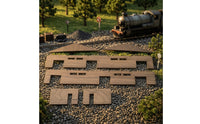 Unassembled Miniature Warehouse with Woodgrain Wooden Warehouse Model 1:87 Buildings Realistic for Industrial Scenes