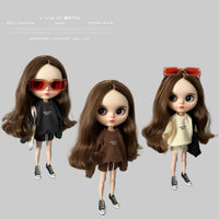 blythe小布娃娃ob24 27 ymy22 19关节azone素体pp fr娃衣卫衣套装 棕色卫衣套装 blythe及相近尺寸通用