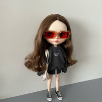 blythe小布娃娃ob24 27 ymy22 19关节azone素体pp fr娃衣卫衣套装 棕色卫衣套装 blythe及相近尺寸通用