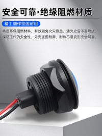 氧化黑色LED指示灯塑料防水信号灯6/8/10/12/16/19/22MM电源带线 红色灯 12MM 220V 【默认15CM】