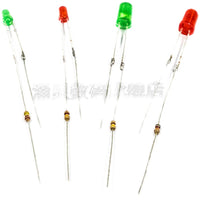 led灯珠3mm/5mm发光二极管插座电源指示信号灯220v 氖灯带电阻257