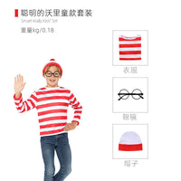 沃里成人儿童圣诞节服装cos英国动漫聪明的沃里条纹圣诞服套装 L 沃里男款