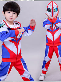 儿童男童秋冬季奥特曼衣服冬款两件套加绒加厚套装塞罗迪迦服装潮 迪迦冬款+面具手表 120cm