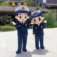 交警小熊警察宣传道具服成人行走交通安全公安民警卡通人偶玩偶服 均码 骑行男款熊