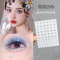眼钻贴眼角闪钻小雪花爱心蝴蝶万圣节脸部贴纸眼角贴脸部贴饰品