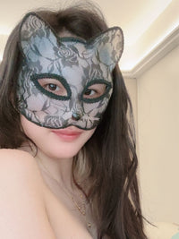 狐狸面具万圣节cosplay猫脸蕾丝神秘感猫眼半脸面罩性感拍照道具