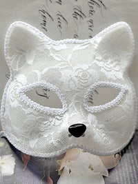 狐狸面具万圣节cosplay猫脸蕾丝神秘感猫眼半脸面罩性感拍照道具