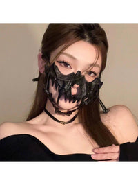 二次元猛虎狼人半脸面具天狗cos道具万圣节服饰装扮男女白骨罩