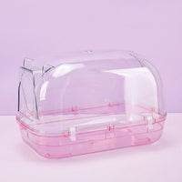 Transparent Hamster Sand Bath with Swinging Door, Large Acrylic Hamster Bath for Chinchillas, 29x18cm Sand-resistant Small Animal Bathtub Container