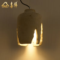工业风吊灯美式复古艺术灯具创意个性餐厅吧台水泥小吊灯2023新款 麻绳T款