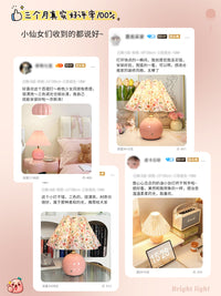 台灯卧室床头灯奶油风碎花高级感轻奢2025新儿童女公主氛围小夜灯 【全光谱酒红色】三色变光+可调亮度-插电按键开关