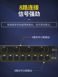 灯光信号放大器dmx512扩大器RDM舞台分配器4路光电隔离8路加强器 （无线）DMX512信号接收器