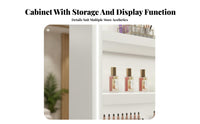 Cosmetic Display Shelf Multi-Layer Space Beauty Salon Shelving Unit Versatile Design Lighted Display Cabinet for Hobbyists, Bedroom, Living Room, Cafe