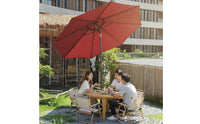 UPF50plus Crank Patio Umbrella with Tilt Octagonal Outdoor Umbrella with Base Adjustable Sun Shade Protection for Homeowners, Backyard