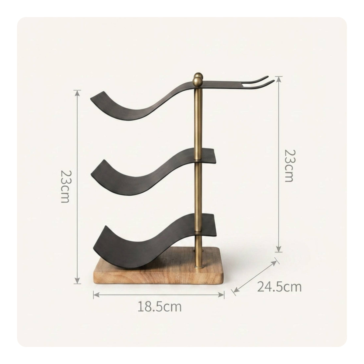 Decorative Bottle Display Stand Vintage Freestanding Beverage Stand Artistic 3-Bottle Beverage Rack for Entryway, Dining Room
