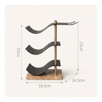 Decorative Bottle Display Stand Vintage Freestanding Beverage Stand Artistic 3-Bottle Beverage Rack for Entryway, Dining Room