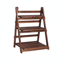 Foldable Design Multi-Tier Folding Planter Shelf Floor-Standing three-tier Plant Shelf Indoor & outdoordoor Use floral Rack Weather-Resistant for Gardeners, homeowners, Apartment Dwellers, Balcony, Living Room, entrancemethod, Corner Space