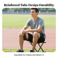 Foldable Design foldable Camp Seat with Backrest Lightweight space-saving Backrest Stool Sturdy Frame Portable Seating long-enduringing Construction for Commuters, on-the-& moveers, Queueing, Sporting events, Picnics, on-the-& move