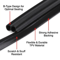 Car Door Edge Protector Soundproofing, Auto Interior Accessories Car Door Seal, B-Pillar Car Door Seal Strips Pack, Rubber Sealing Strip for Car Door