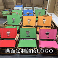 露营风酒吧桌椅组合烧烤奶茶店咖啡厅外摆商用休闲折叠椅网红户外 黑色中号碳钢椅 官方标配