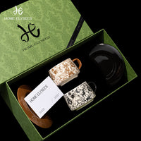 家榭丽舍「FOREST」咖啡杯礼盒装新婚礼物送新人闺蜜高档实用礼品 2杯2碟（红色礼盒)