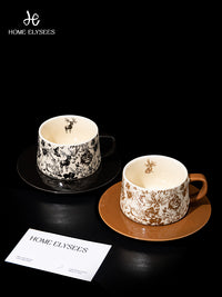 家榭丽舍「FOREST」咖啡杯礼盒装新婚礼物送新人闺蜜高档实用礼品 2杯2碟（红色礼盒)