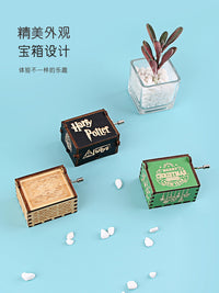 木质音乐盒创意手摇经典哈利彩绘雕刻圣诞节日生日情侣八音盒礼物 【哈利波特】黑色