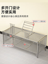 鸡笼子不锈钢家用室外养殖笼小鸡笼兔子笼鸽子笼通用大号特大专用 加密带天窗90*60*60 食槽+脚垫+带轮子+接粪盘