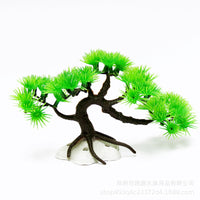 Artificial Pine Tree Aquarium Ornament with Ceramic Base