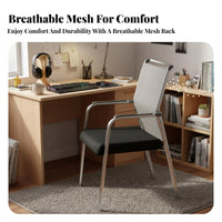 Ergonomic Sled Base Chair Comfortable Design Sled Base Armchair Sturdy Upholstery Office Furniture Space-Saving for Students, Employees, Patients, Reception Area, Study Room