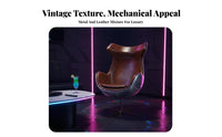 Utilitarian Design Riveted capsule Armchair Retro Aesthetic Upholstered Armchair pilot-inspired aesthetic Lounge Chair Enclosed Shell for Apartment Dwellers, Business Owners, Office, Living Room, study corner, Bedroom