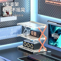 新款台面电竞房桌面折叠置物架家用手办电脑咖啡杯网红多层收纳架