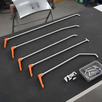 Interchangeable Tips Car Body Sheet Metal Pry Bar Kit Stainless Steel Paintless Imperfection Repair Rod Set High Hardness Hail Damage Repair Kit Heavy Duty for Professionals