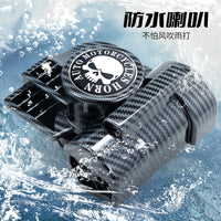 蜗牛气喇叭12v超响大音量汽笛电气喇叭轿车SUV摩托车汽车喇叭通用 黑金骷髅蜗牛气喇叭12v+继电器线束 单喇叭 通用