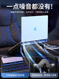 华为笔记本散热器降温神器联想16寸电脑外置风扇静音托支架半导体制冷冰专用联想拯救者手提游戏本桌面底座 S01月影黑标准版【五风扇】