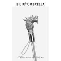 Bijia黑伞高档英伦绅士三折绸缎伞银龙生肖礼品商务广告伞晴雨伞