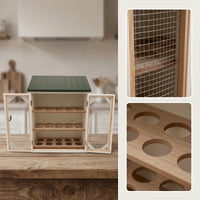Egg Cabinet with Mesh Doors 3-Tier Egg Holder with Wire Mesh Window for Bakers