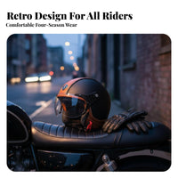 Half Shell Helmet with Visor 3C Certified 3/4 Open Face Helmet Unisex Shielded Headwear for Town Cyclists, Commuters, City Riding, Street Biking